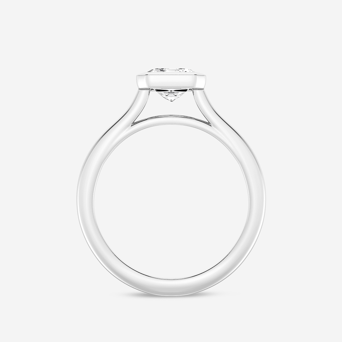 Additional Image 1 for  2 ctw Emerald Lab Grown Diamond Bezel Set Solitaire Engagement Ring