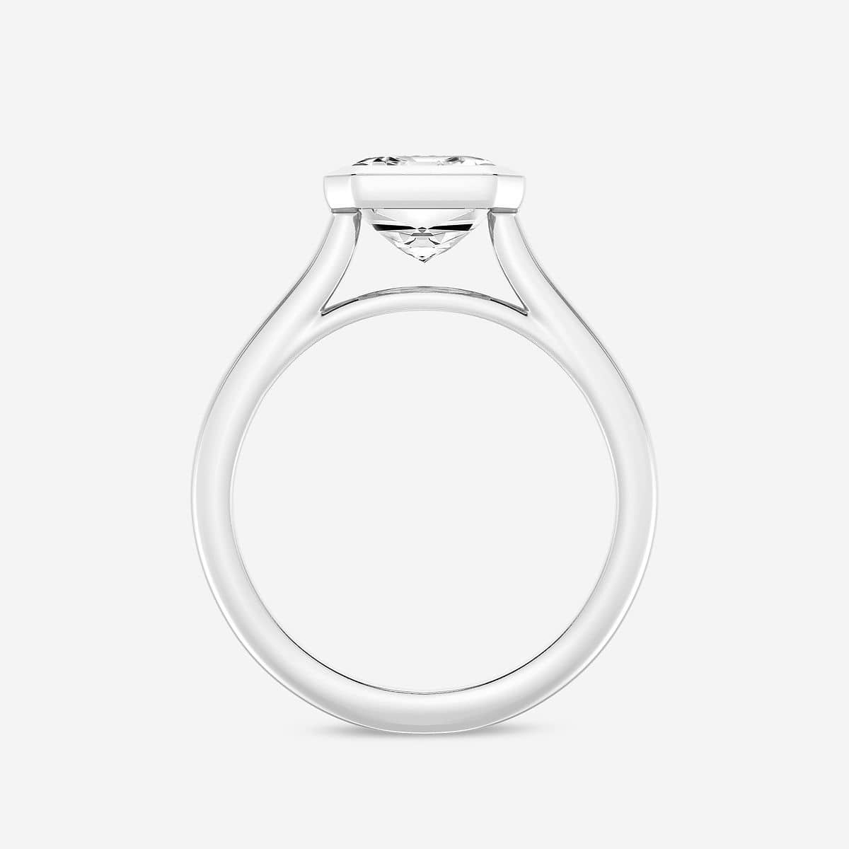 Additional Image 1 for  5 ctw Emerald Lab Grown Diamond Bezel Set Solitaire Engagement Ring