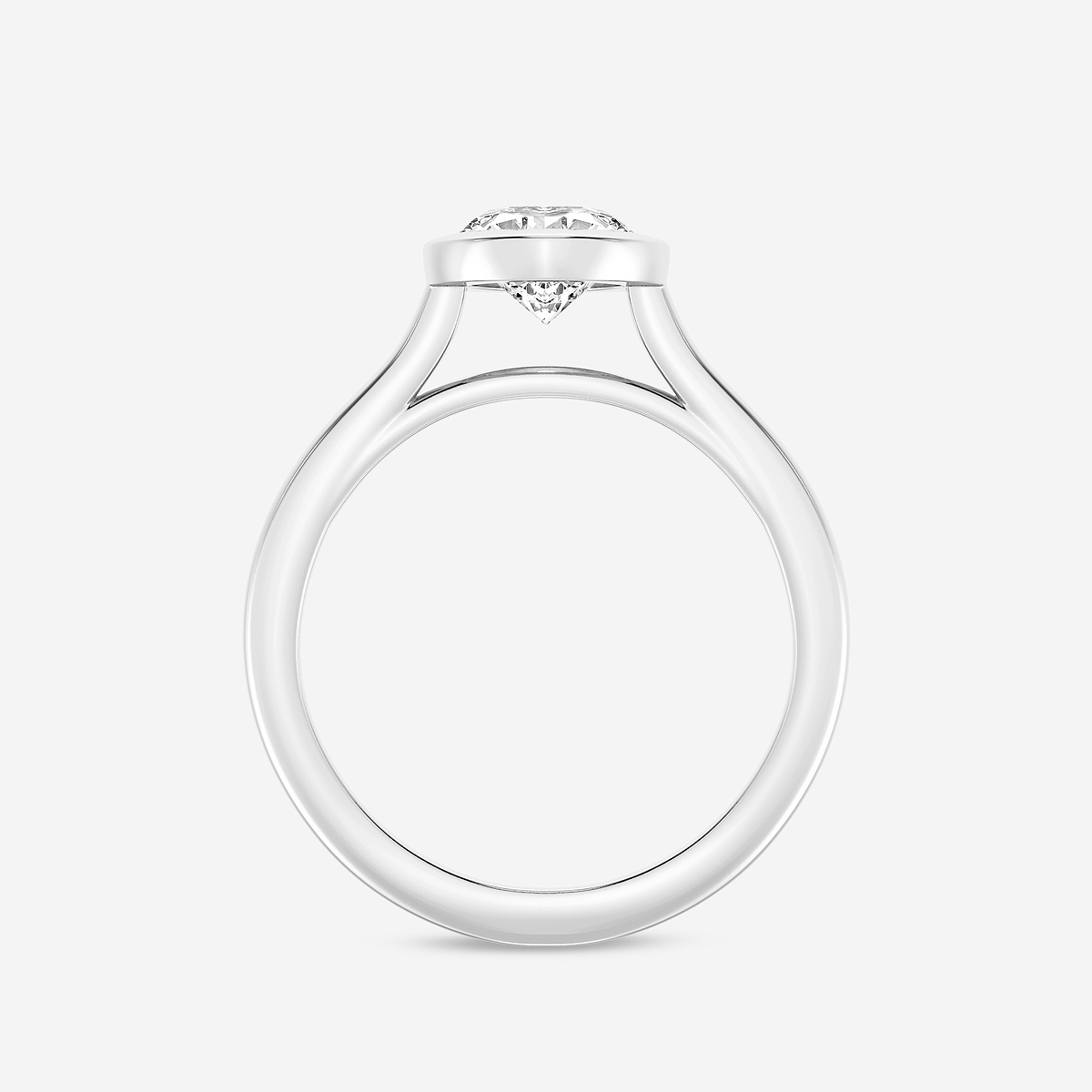 Additional Image 1 for  2 ctw Oval Lab Grown Diamond Bezel Set Solitaire Engagement Ring