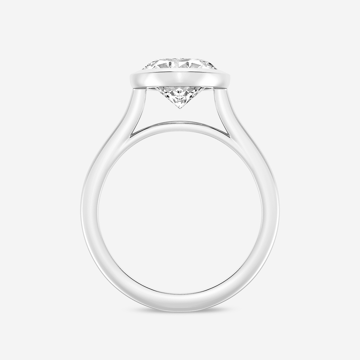 Additional Image 1 for  5 ctw Oval Lab Grown Diamond Bezel Set Solitaire Engagement Ring