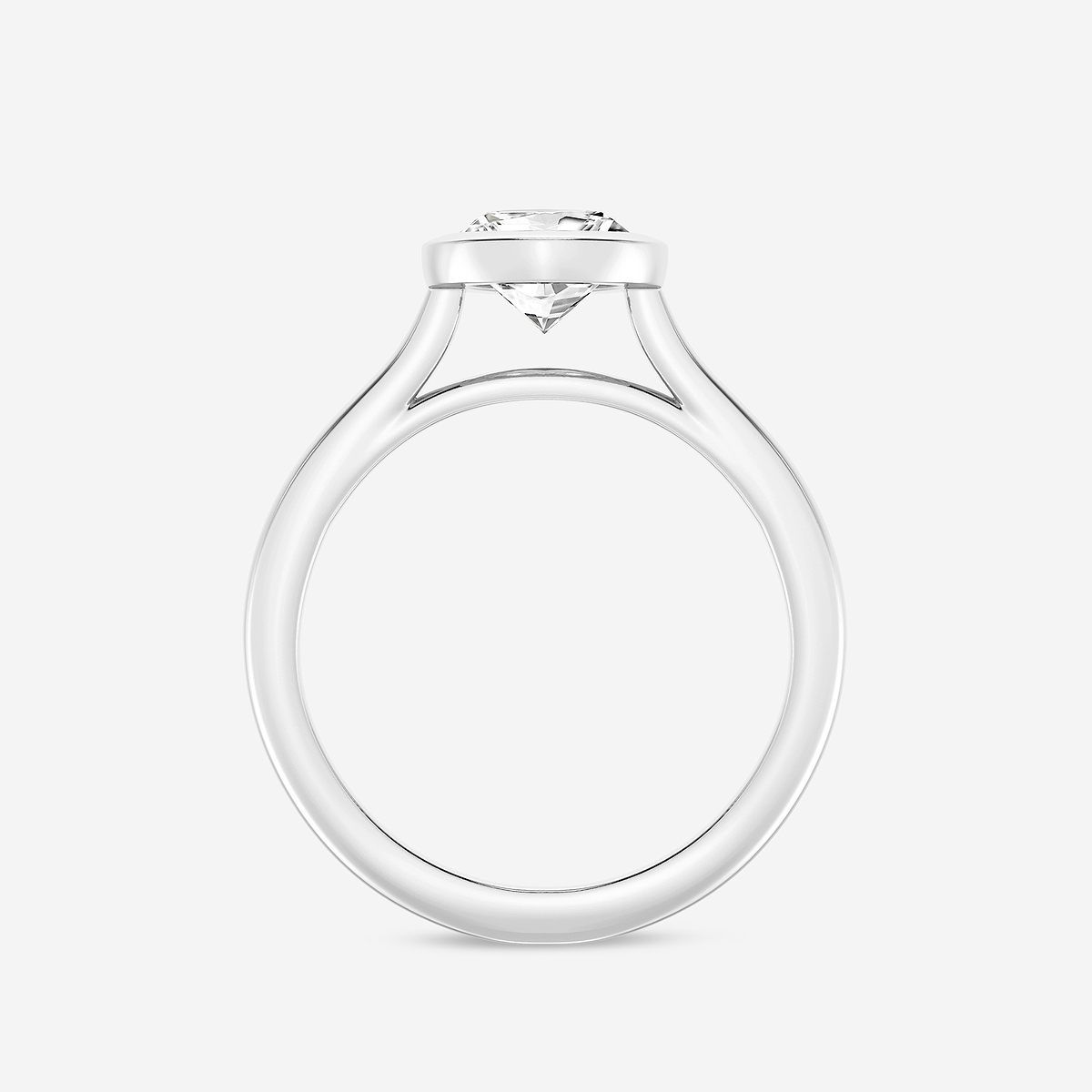 Additional Image 1 for  2 ctw Pear Lab Grown Diamond Bezel Set Solitaire Engagement Ring