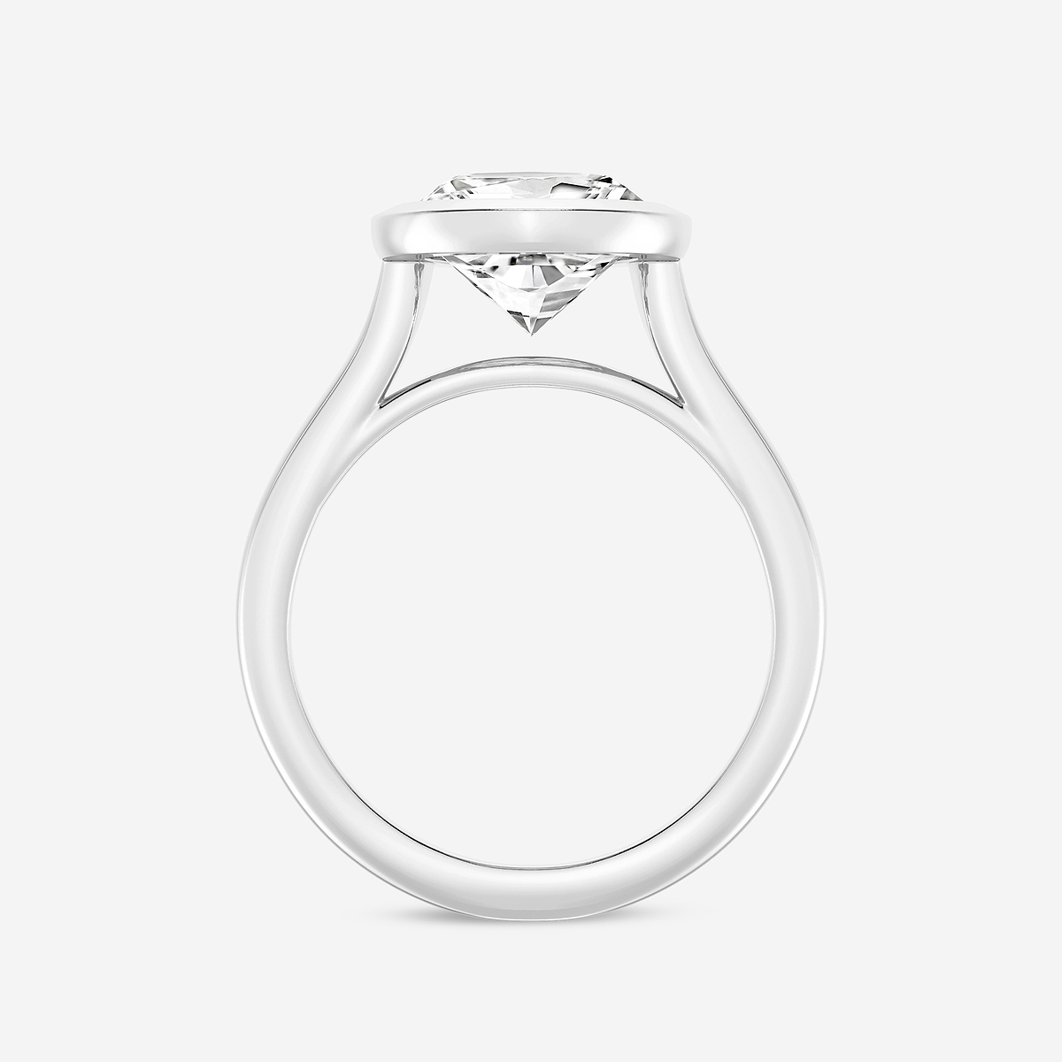 Additional Image 1 for  5 ctw Pear Lab Grown Diamond Bezel Set Solitaire Engagement Ring