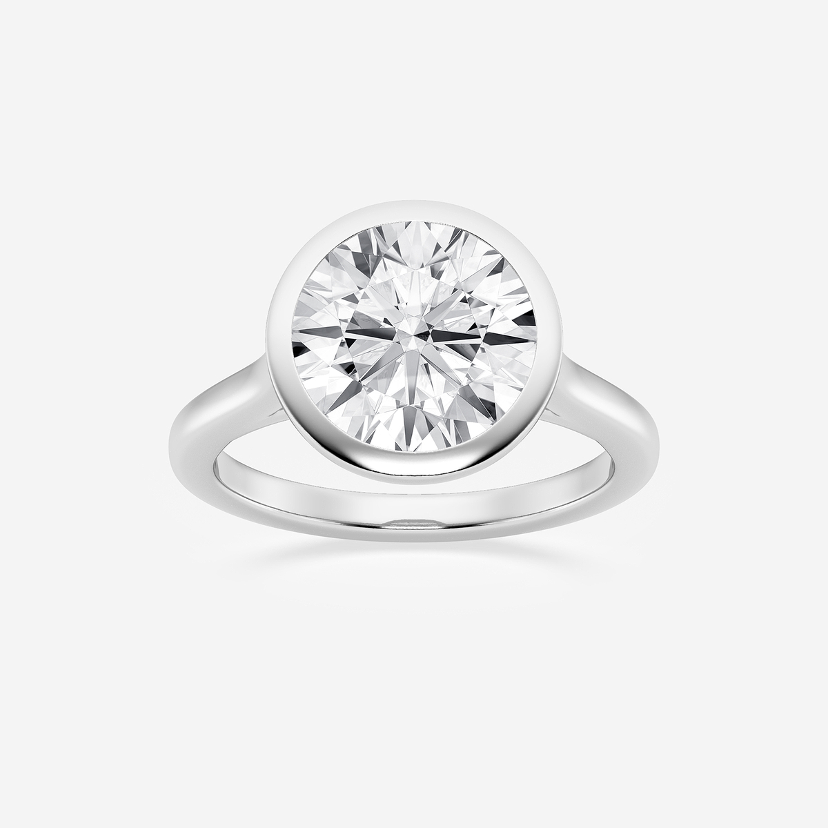 5 ctw Round Lab Grown Diamond Bezel Set Solitaire Engagement Ring