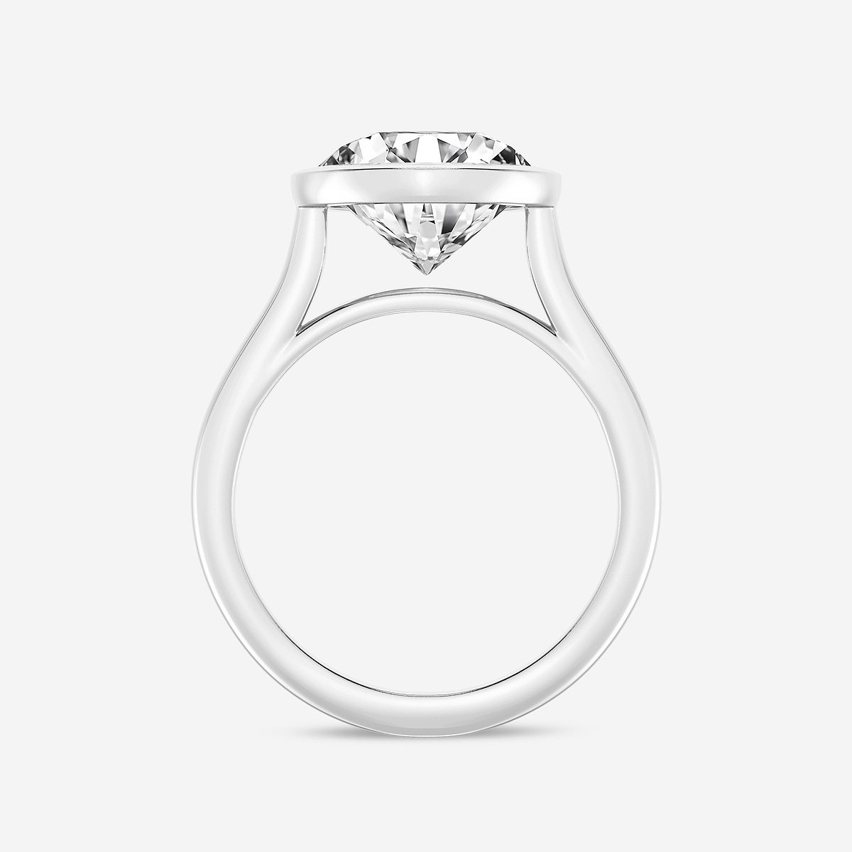 Additional Image 1 for  5 ctw Round Lab Grown Diamond Bezel Set Solitaire Engagement Ring