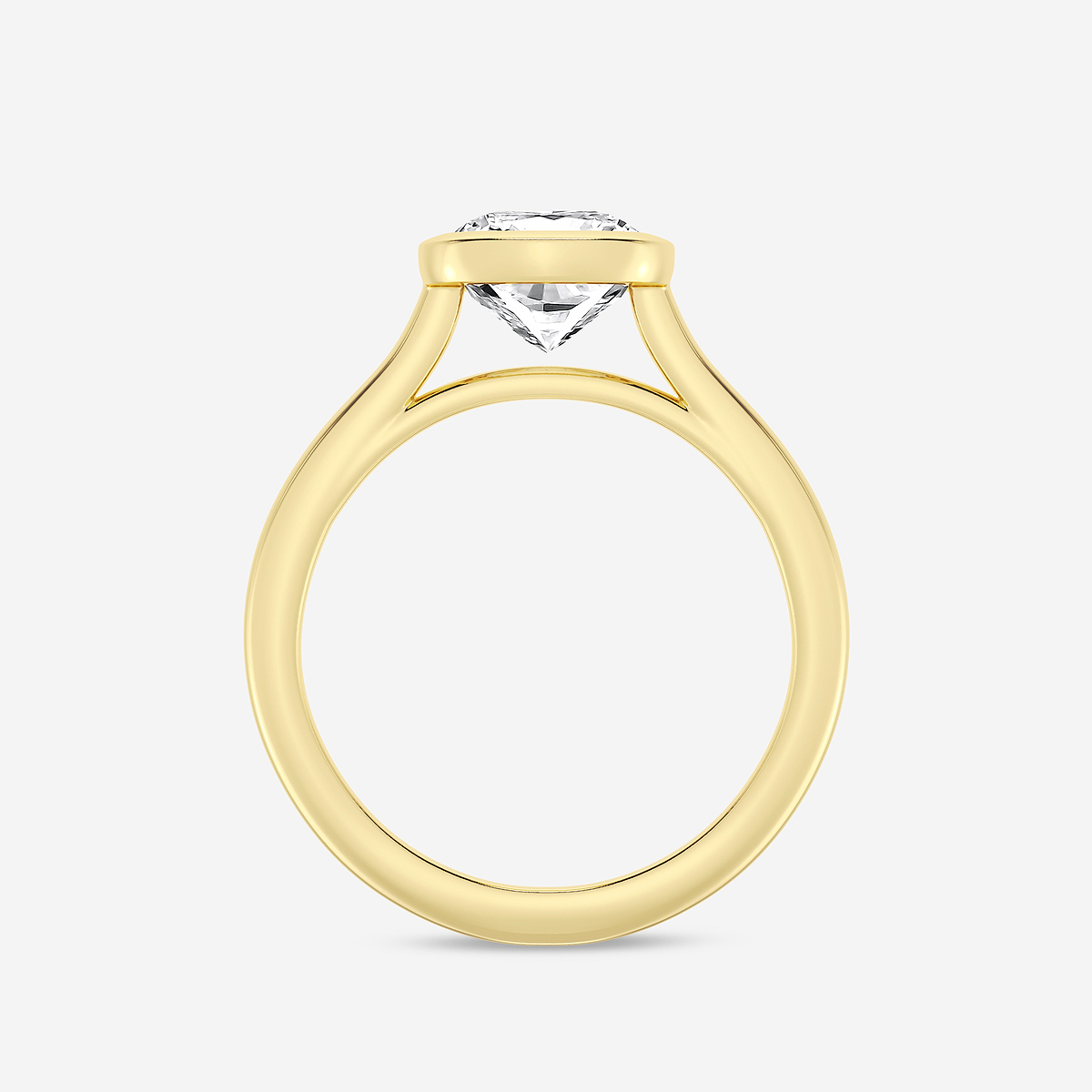 Additional Image 1 for  2 ctw Cushion Lab Grown Diamond Bezel Set Solitaire Engagement Ring