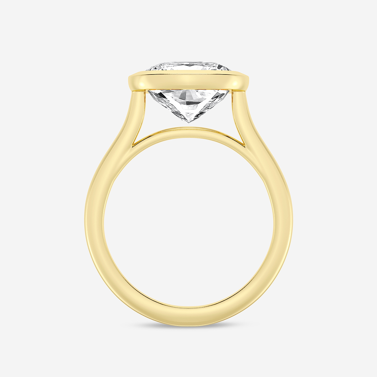 Additional Image 1 for  5 ctw Cushion Lab Grown Diamond Bezel Set Solitaire Engagement Ring