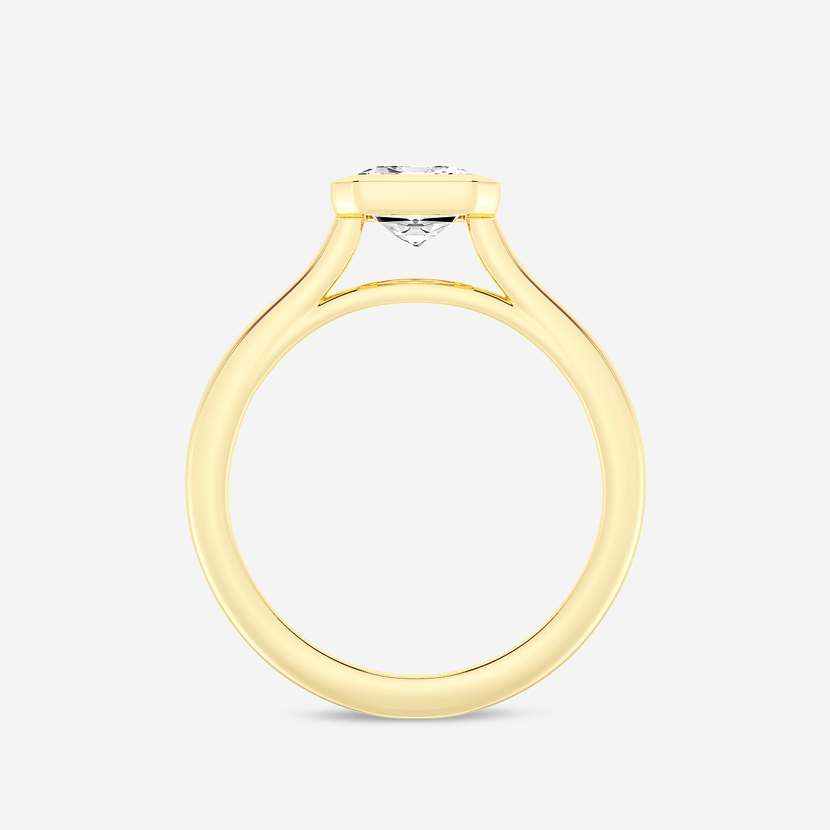 Additional Image 1 for  2 ctw Emerald Lab Grown Diamond Bezel Set Solitaire Engagement Ring