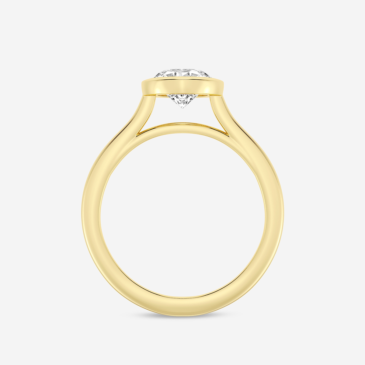 Additional Image 1 for  2 ctw Oval Lab Grown Diamond Bezel Set Solitaire Engagement Ring