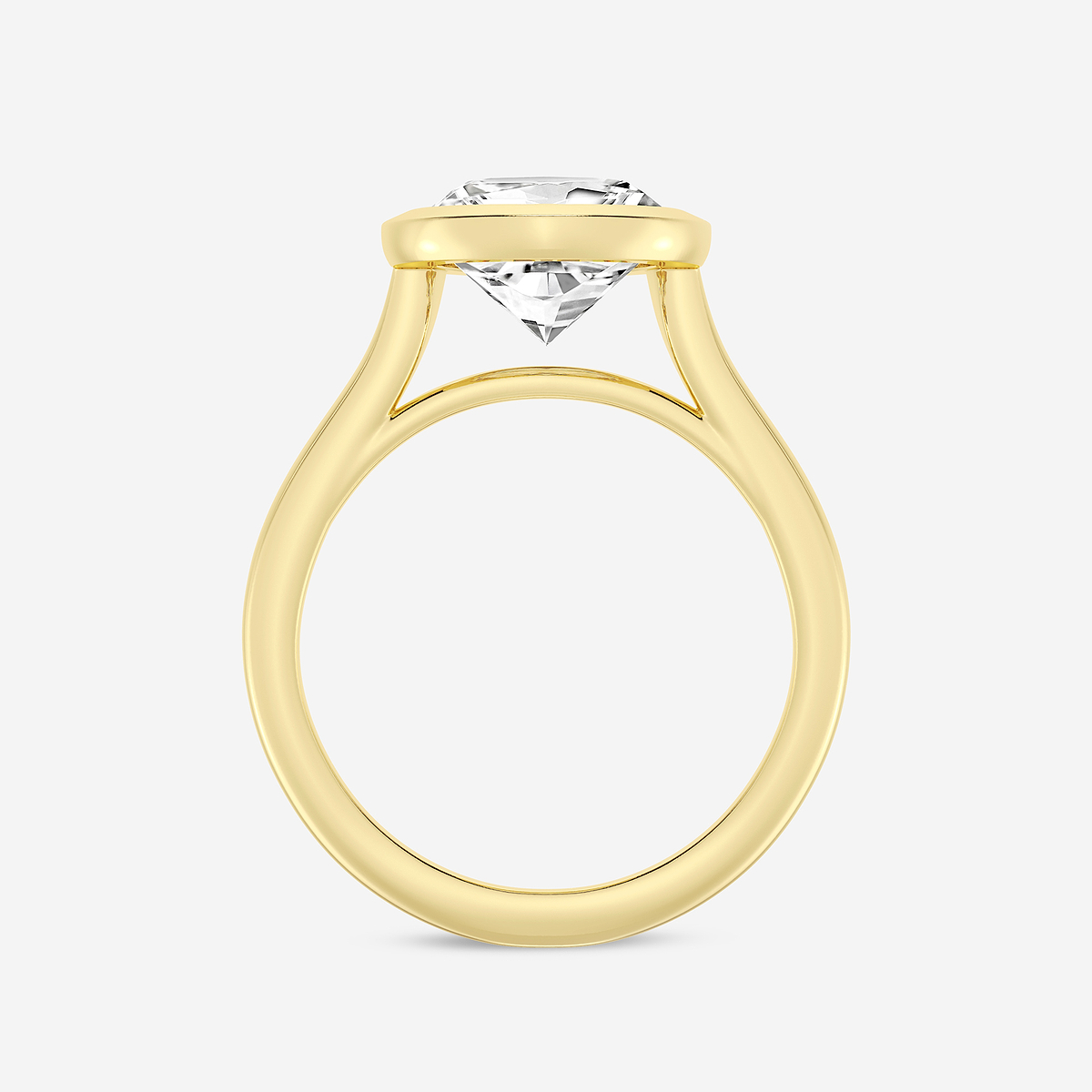 Additional Image 1 for  5 ctw Pear Lab Grown Diamond Bezel Set Solitaire Engagement Ring