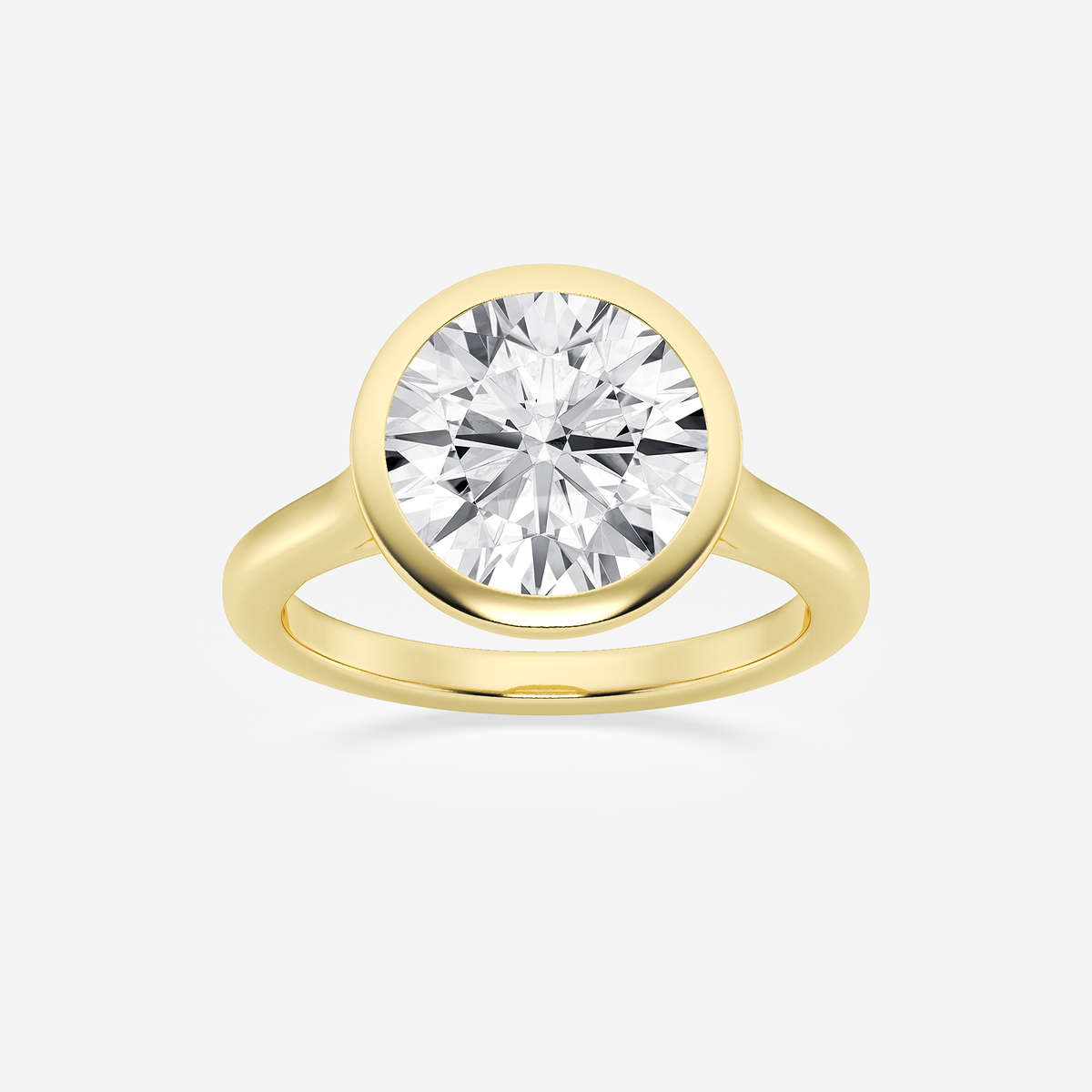 14K Yellow Gold Round Lab Grown Diamond Stud Earrings (0.20cttw, G-H, 5 ctw Round Lab Grown Diamond Bezel Set Solitaire Engagement Ring