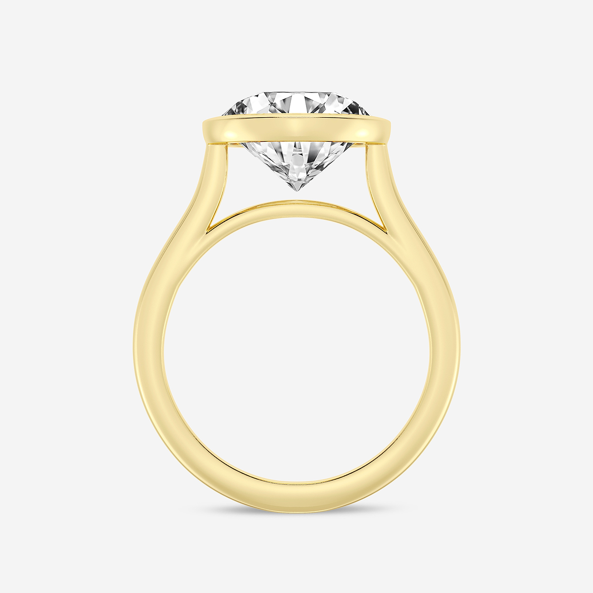 Additional Image 1 for  5 ctw Round Lab Grown Diamond Bezel Set Solitaire Engagement Ring