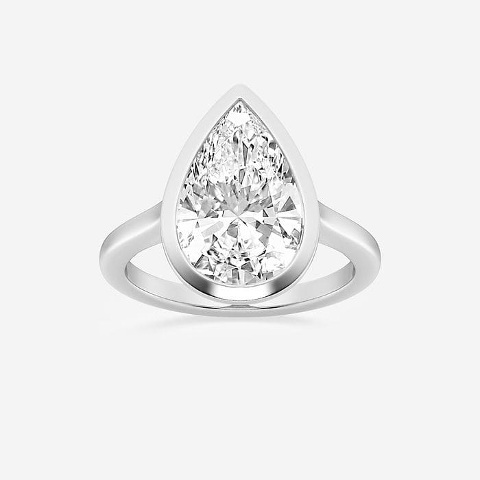 5 ctw Oval Lab Grown Diamond Bezel Set Solitaire Engagement Ring 14K Rose Gold, F, VS2
