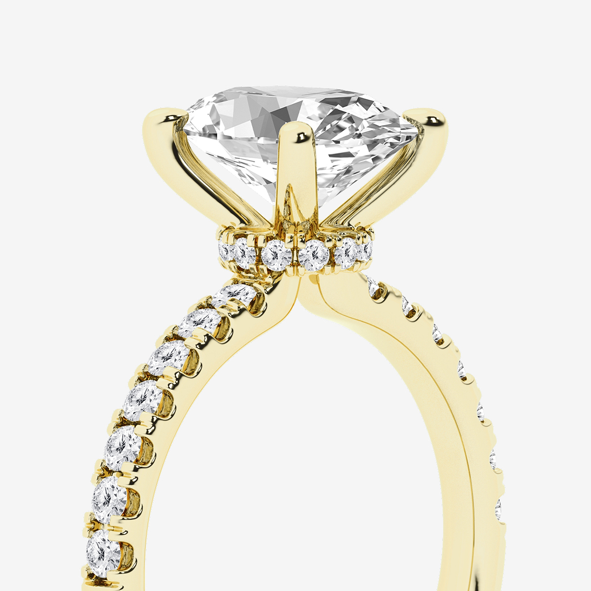 Additional Image 2 for  3 ctw Oval Lab Grown Diamond Hidden Halo Engagement Ring