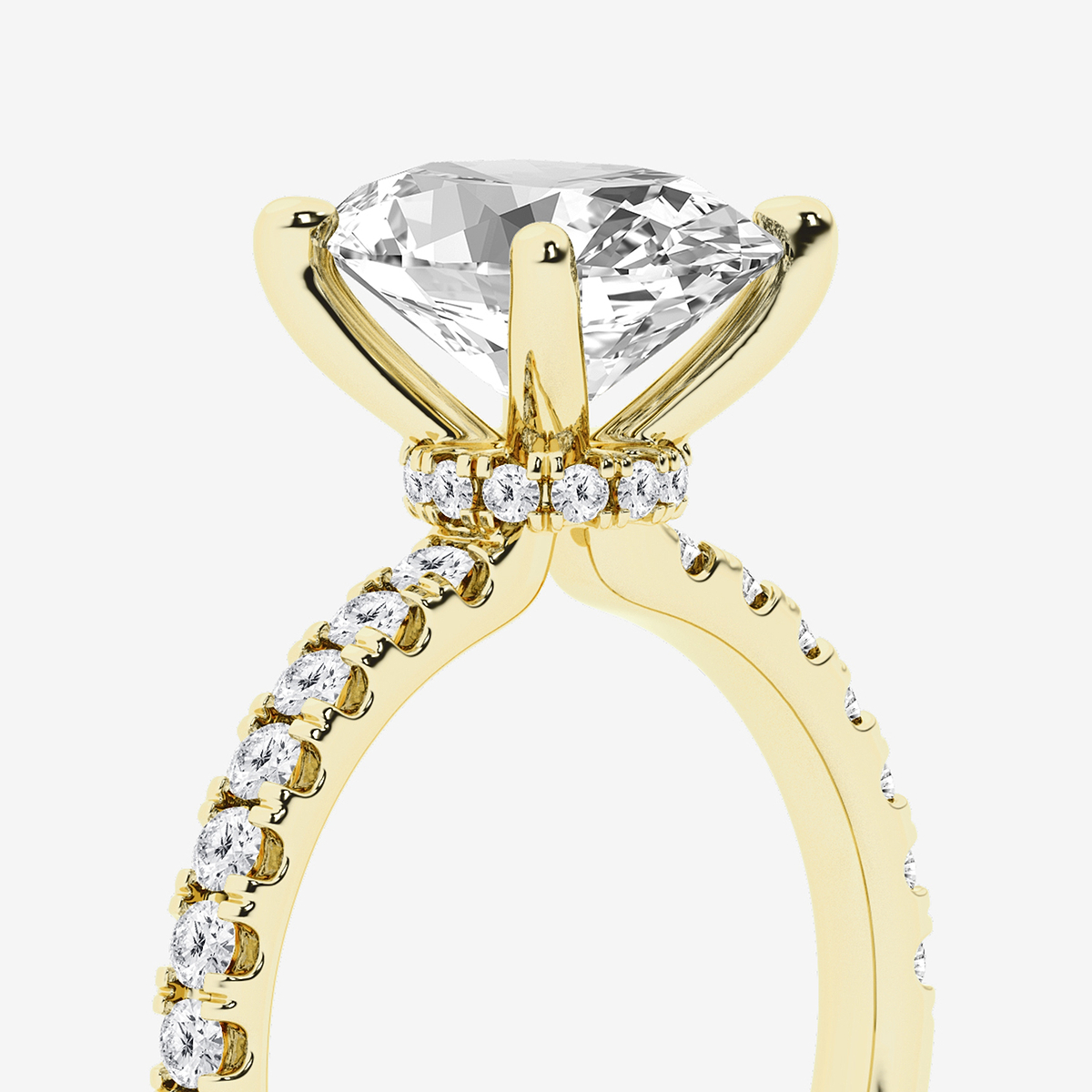 Additional Image 2 for  3 1/2 ctw Oval Lab Grown Diamond Hidden Halo Engagement Ring