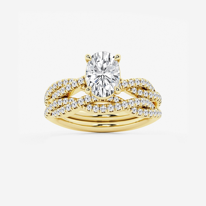 Adore - 2 ctw Oval Lab Grown Diamond Woven Bridal Set