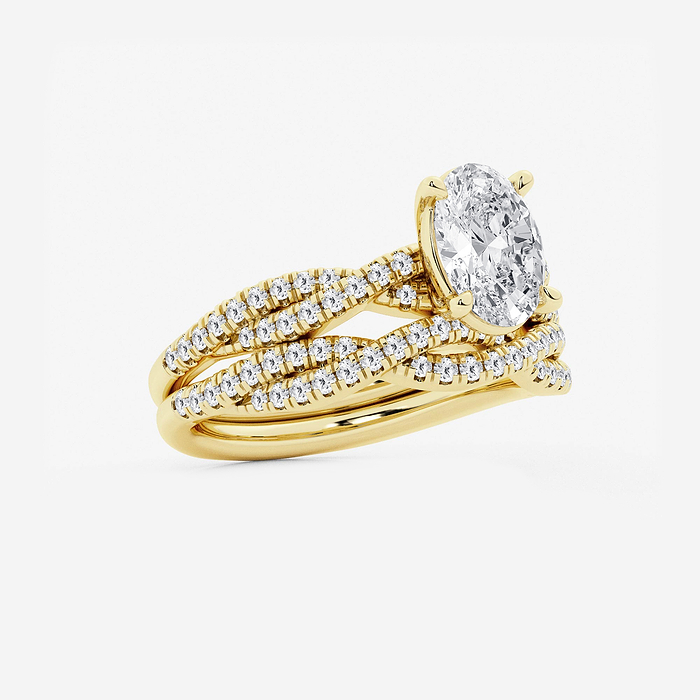 Adore - 2 ctw Oval Lab Grown Diamond Woven Bridal Set