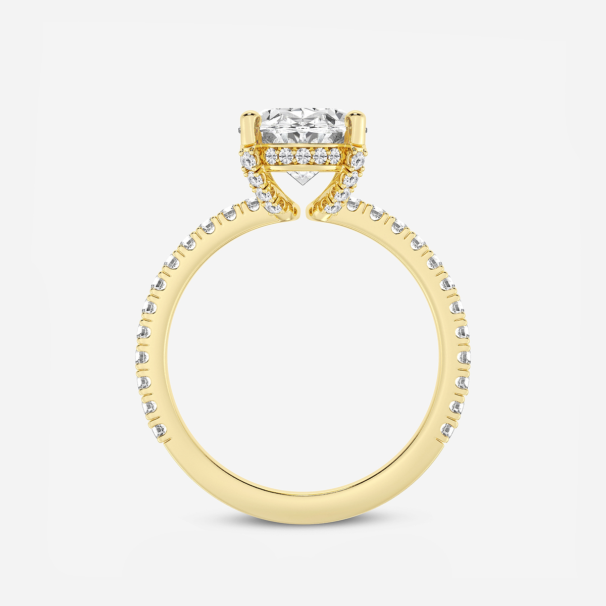 Additional Image 1 for  3 2/5 ctw Oval Lab Grown Diamond Hidden Halo Engagement Ring