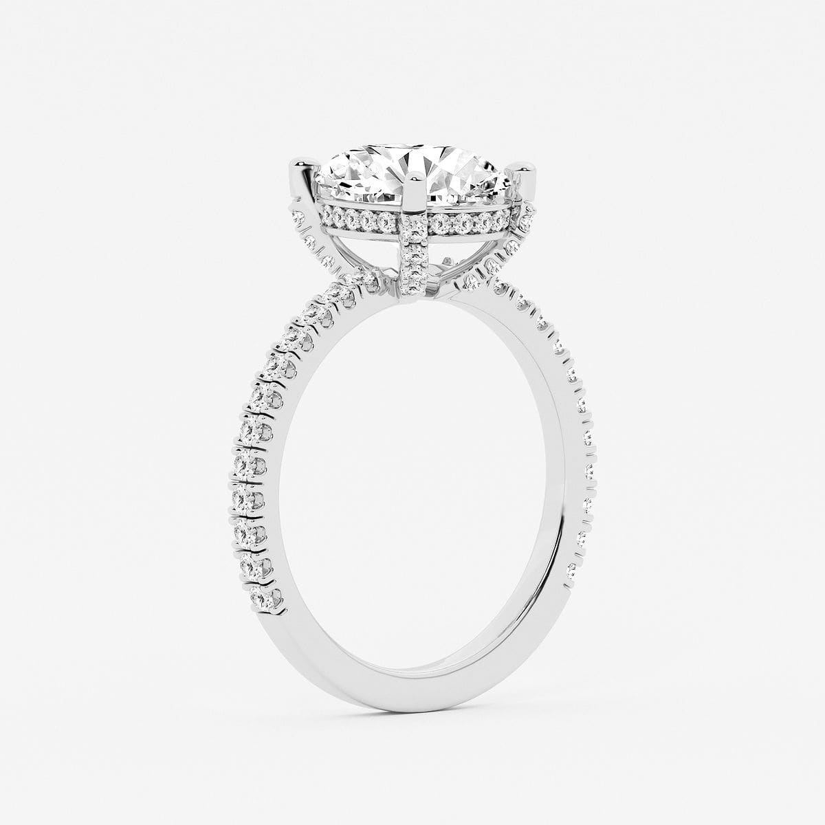Additional Image 2 for  Badgley Mischka Colorless 3 2/5 ctw Oval Lab Grown Diamond Hidden Halo Engagement Ring