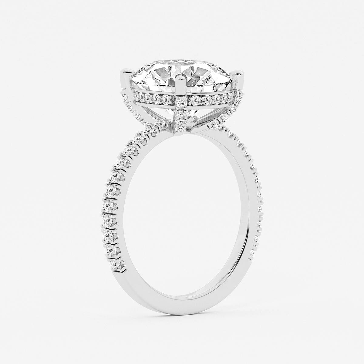 Additional Image 2 for  Badgley Mischka Colorless 5 2/5 ctw Oval Lab Grown Diamond Hidden Halo Engagement Ring