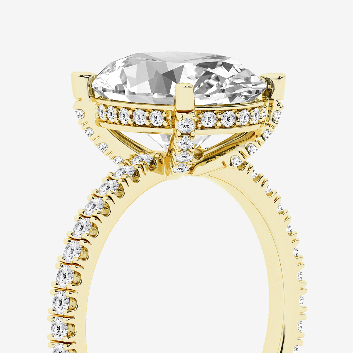 Additional Image 2 for  5 2/5 ctw Oval Lab Grown Diamond Hidden Halo Engagement Ring