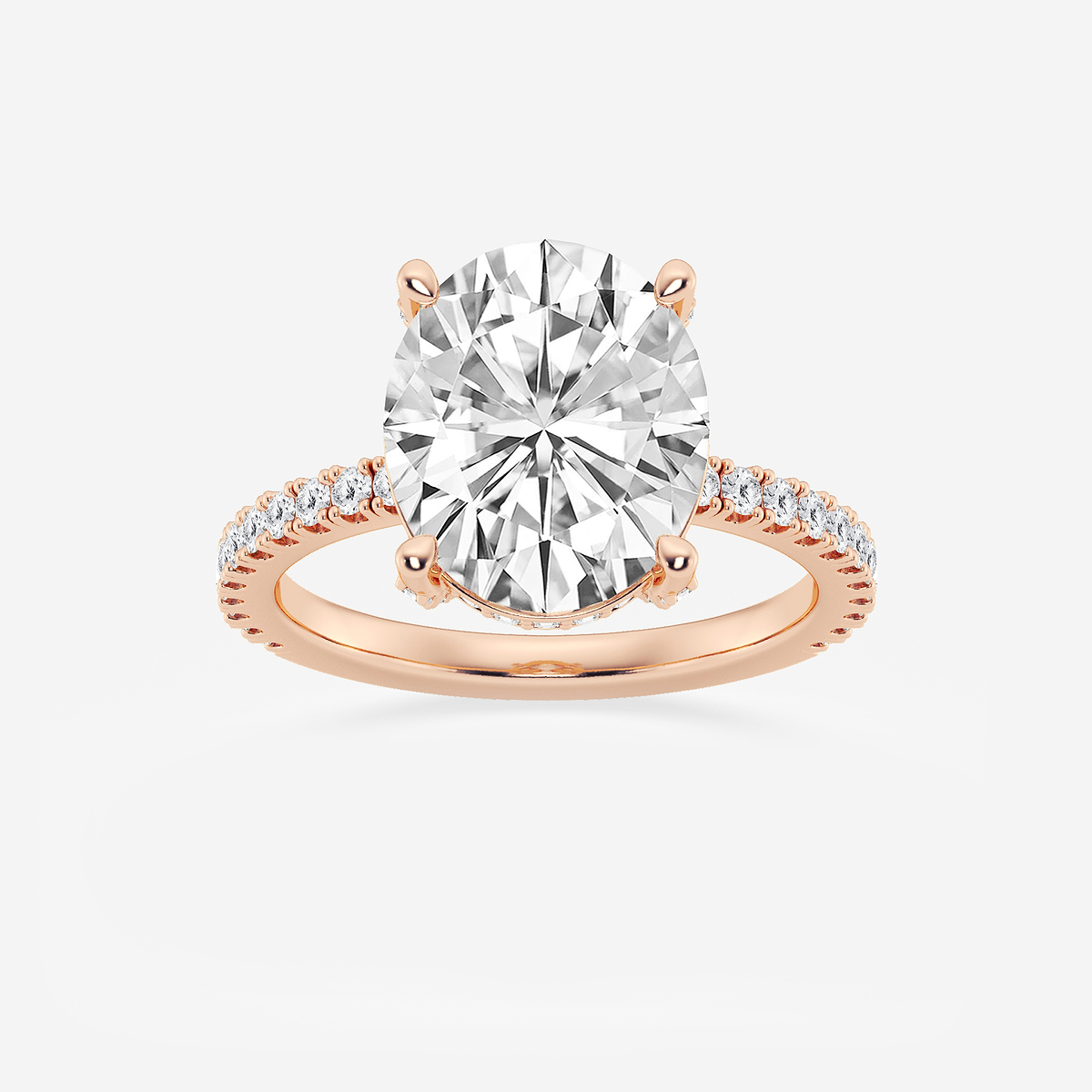 5 2/5 ctw Oval Lab Grown Diamond Hidden Halo Engagement Ring
