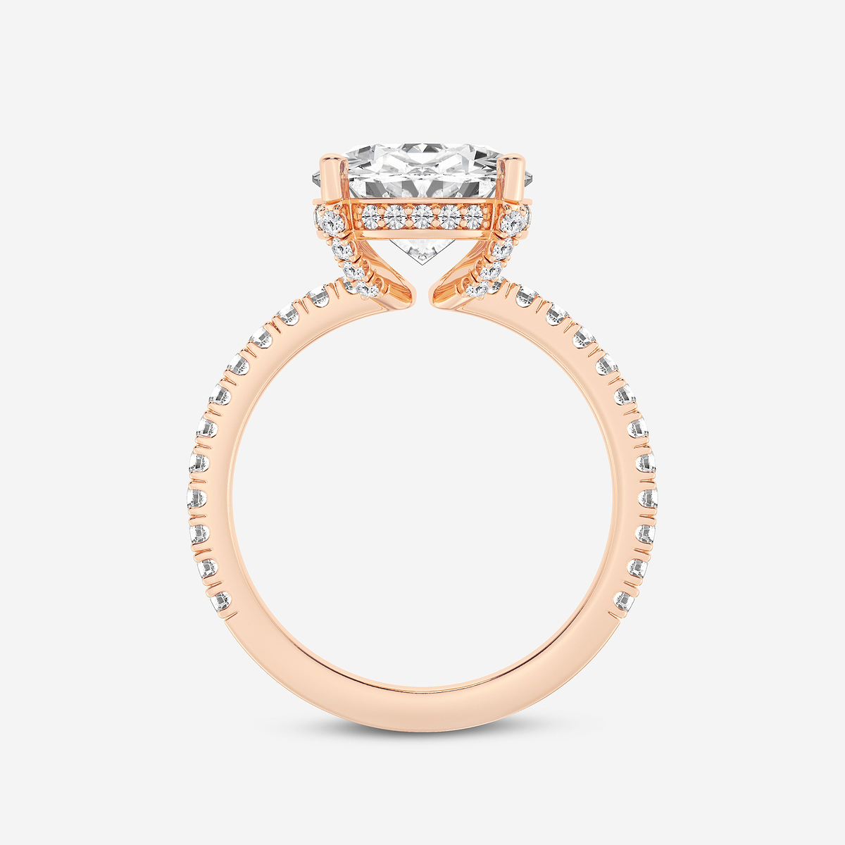 Additional Image 1 for  5 2/5 ctw Oval Lab Grown Diamond Hidden Halo Engagement Ring