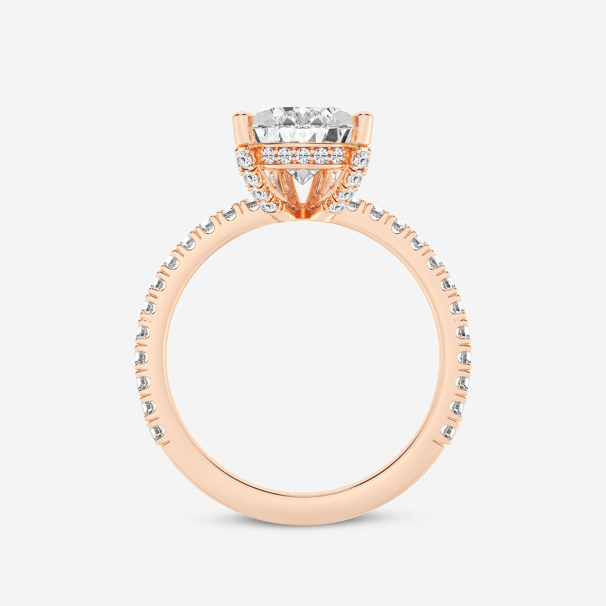 Additional Image 1 for  3 2/5 ctw Pear Lab Grown Diamond Hidden Halo Engagement Ring