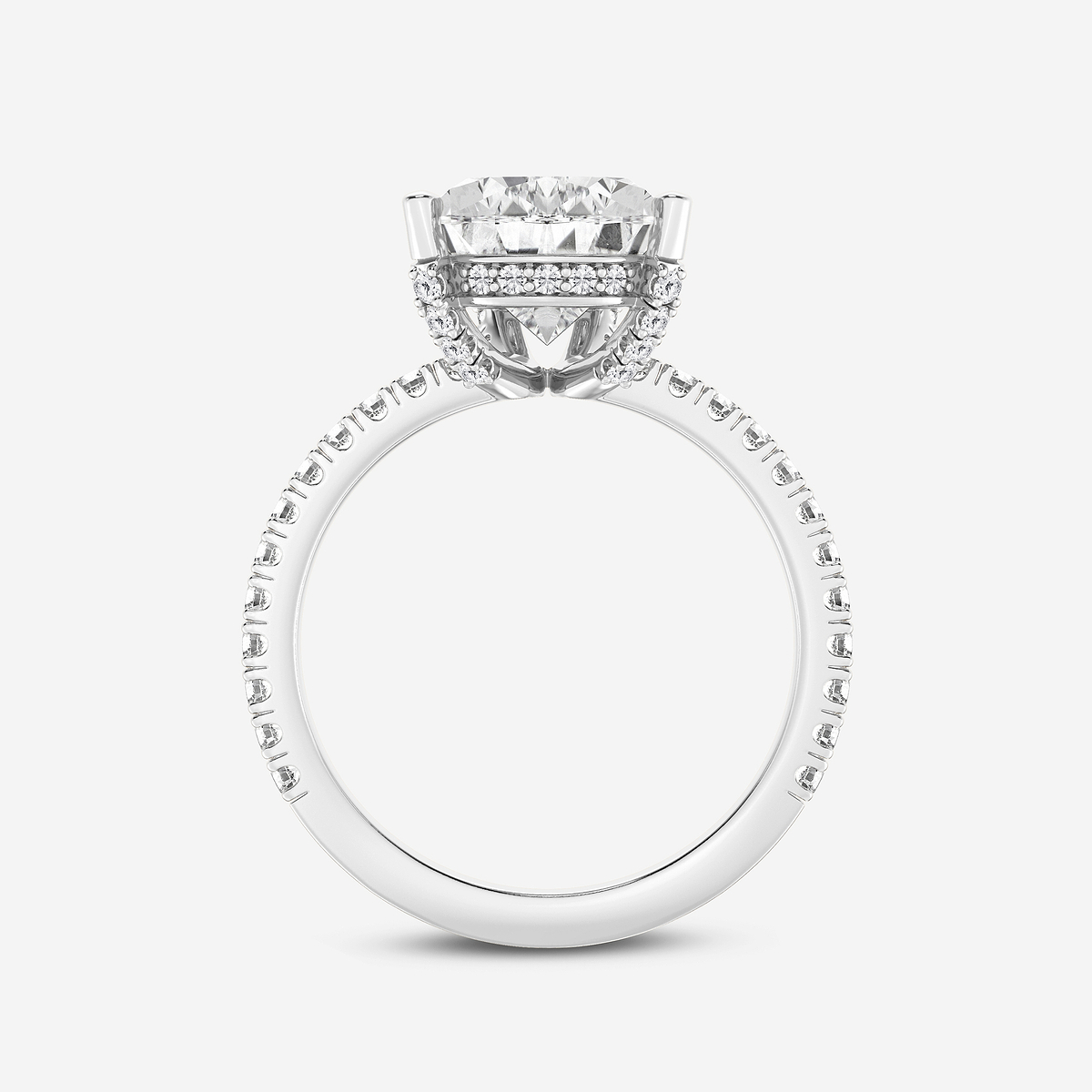 Additional Image 1 for  5 2/5 ctw Pear Lab Grown Diamond Hidden Halo Engagement Ring