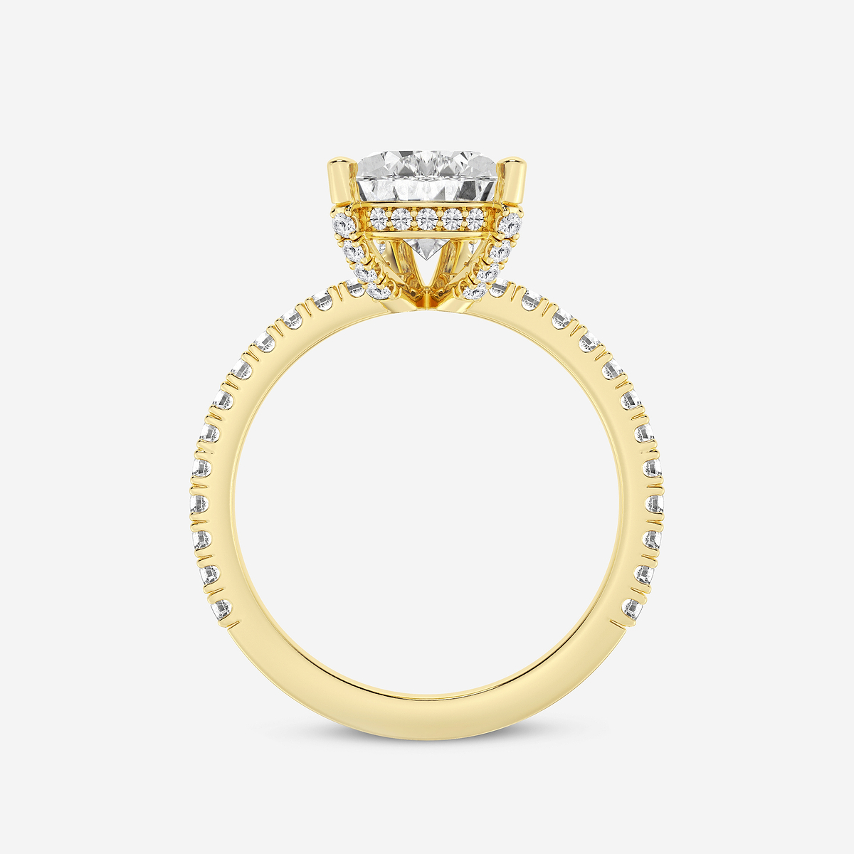 Additional Image 1 for  3 2/5 ctw Pear Lab Grown Diamond Hidden Halo Engagement Ring