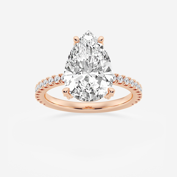 Myra - 5 2/5 ctw Pear Lab Grown Diamond Hidden Halo Engagement Ring