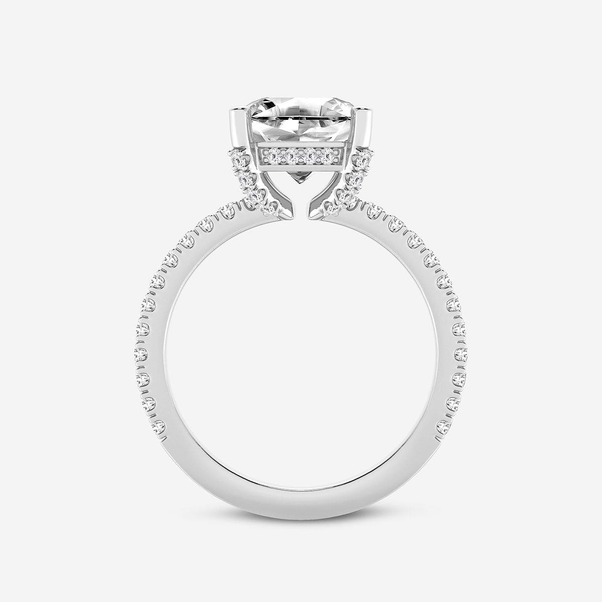Additional Image 1 for  3 2/5 ctw Asscher Lab Grown Diamond Hidden Halo Engagement Ring
