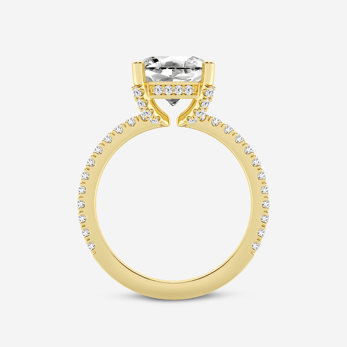 Additional Image 1 for  3 2/5 ctw Asscher Lab Grown Diamond Hidden Halo Engagement Ring