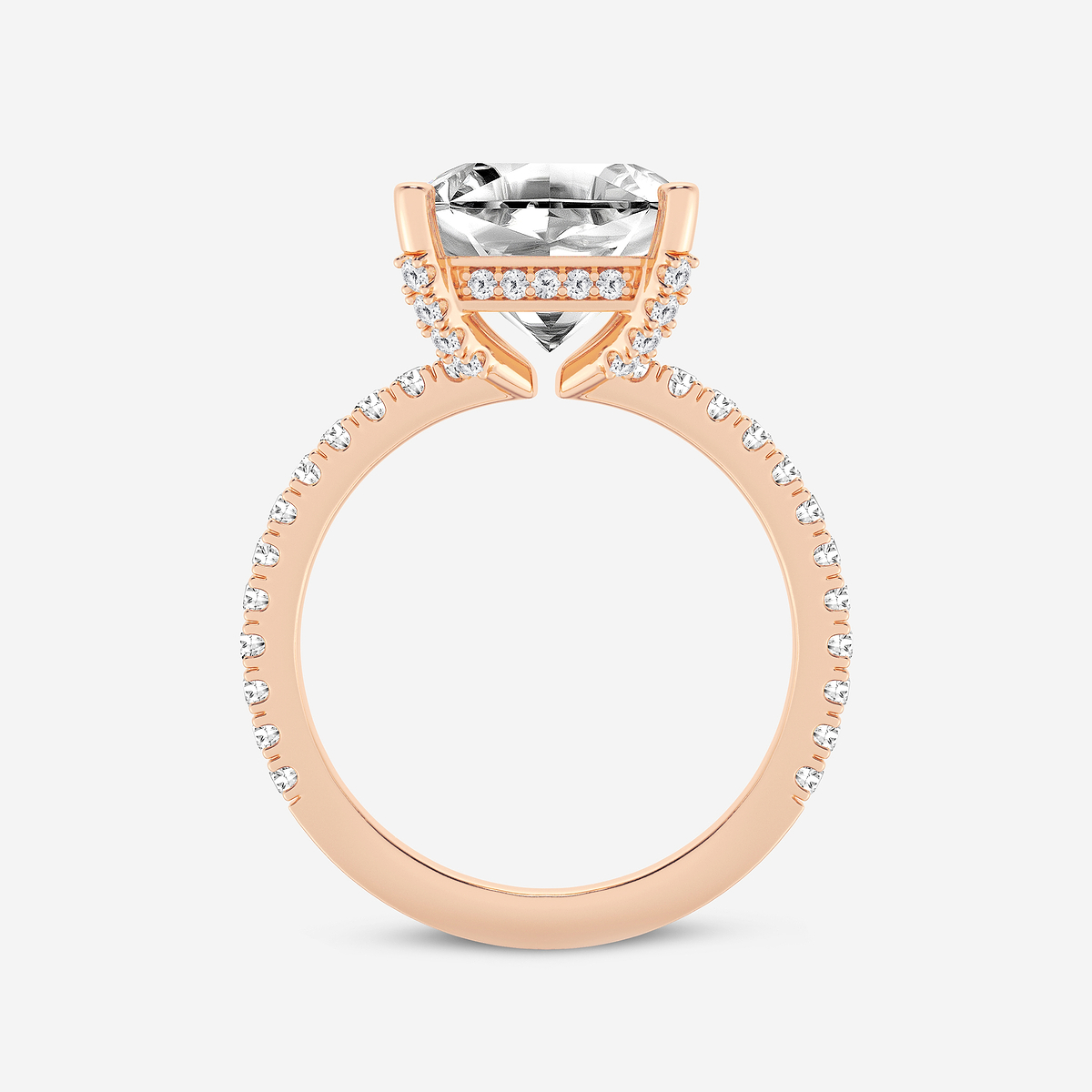 Additional Image 1 for  5 2/5 ctw Asscher Lab Grown Diamond Hidden Halo Engagement Ring