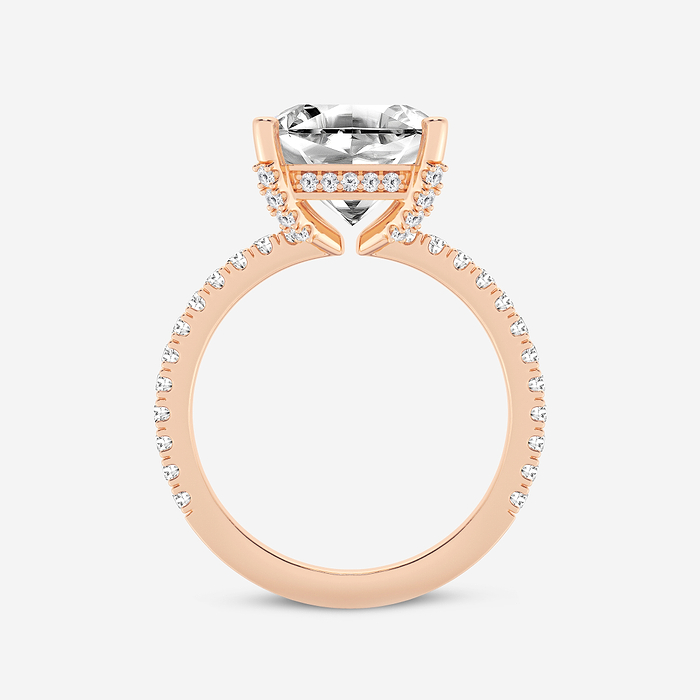 Myra - 5 2/5 ctw Asscher Lab Grown Diamond Hidden Halo Engagement Ring
