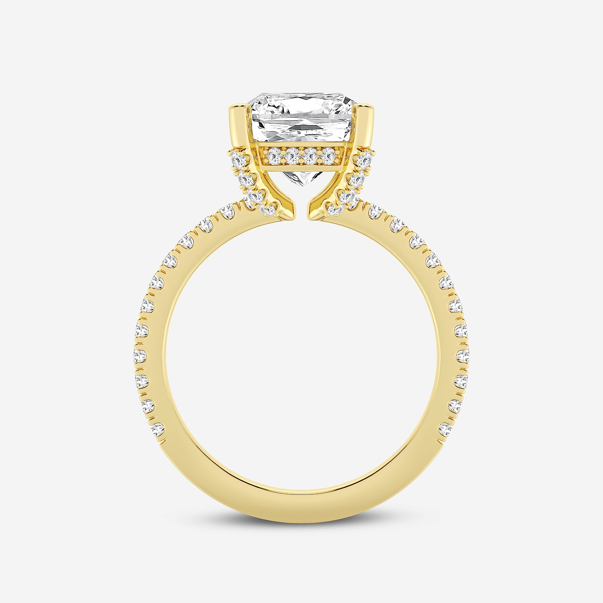 Additional Image 1 for  3 2/5 ctw Cushion Lab Grown Diamond Hidden Halo Engagement Ring