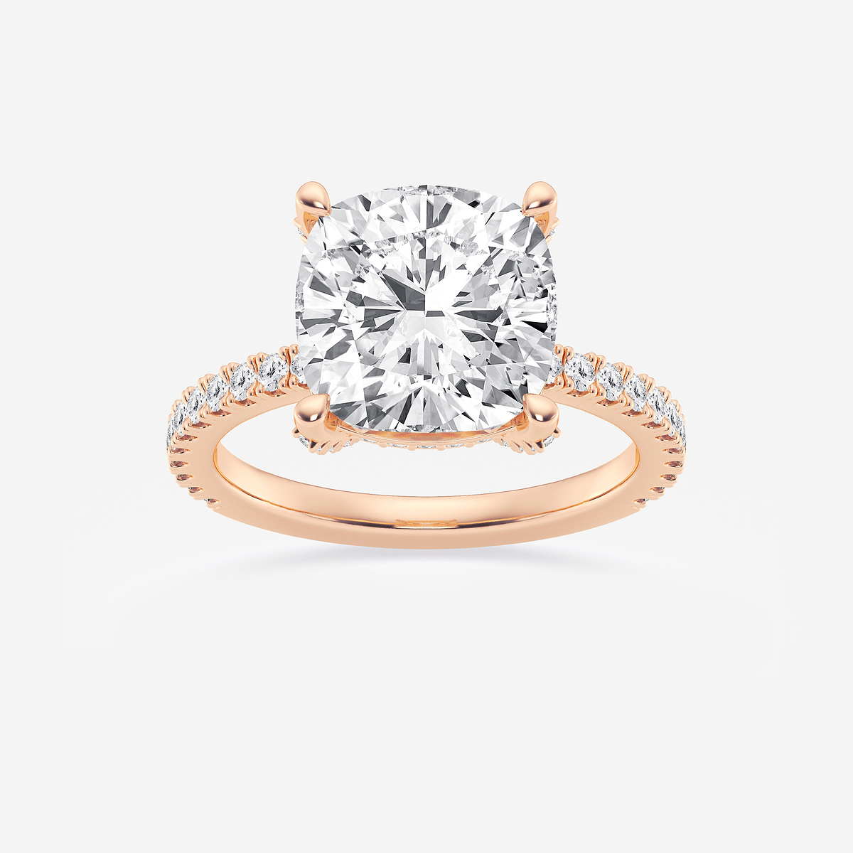 5 2/5 ctw Cushion Lab Grown Diamond Hidden Halo Engagement Ring