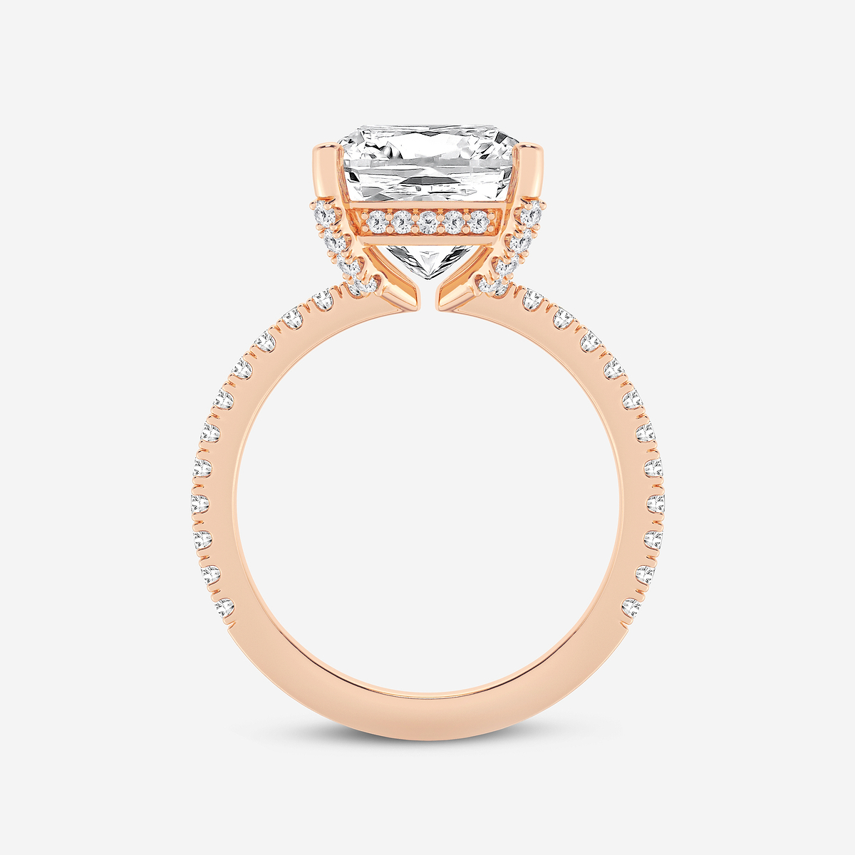 Additional Image 1 for  5 2/5 ctw Cushion Lab Grown Diamond Hidden Halo Engagement Ring