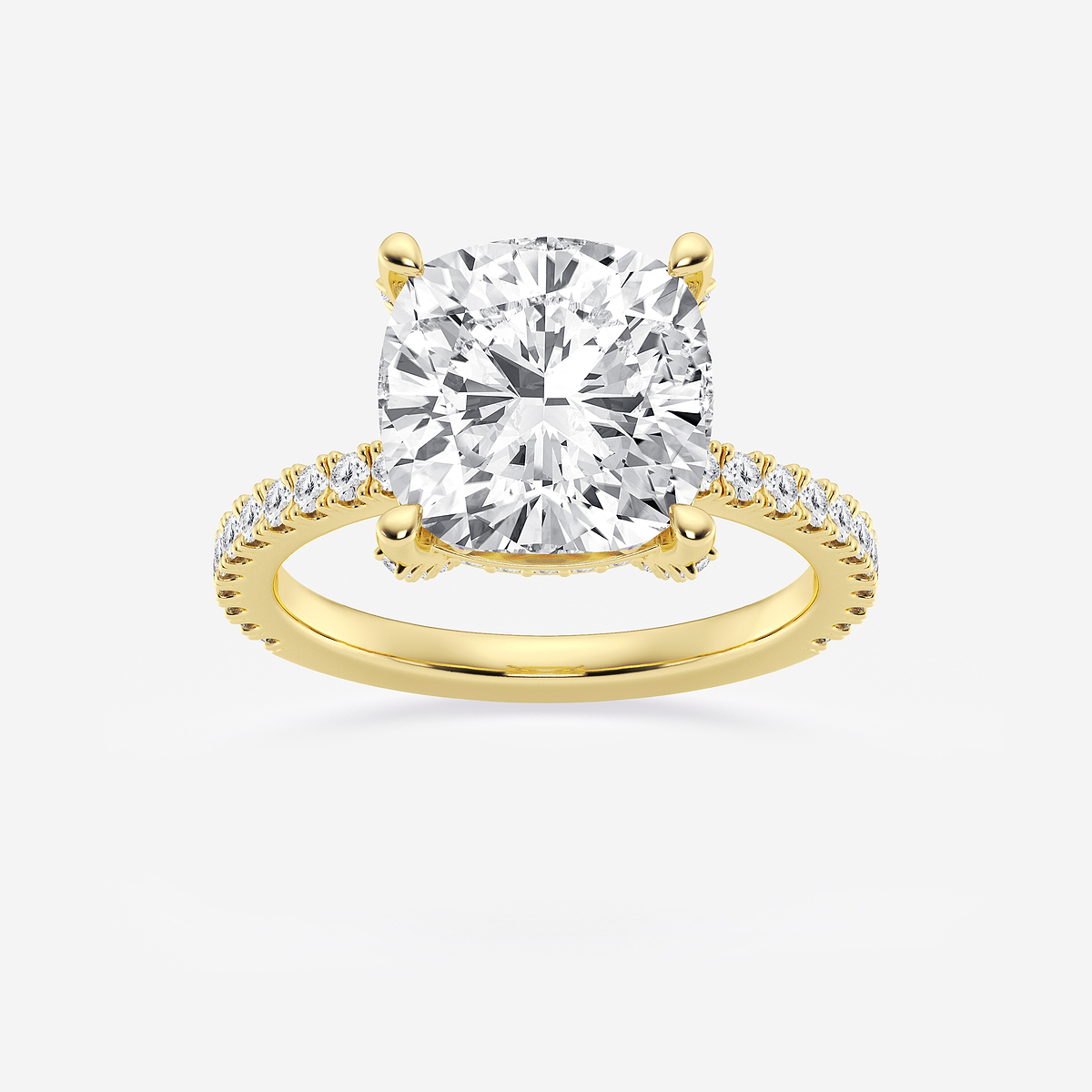 5 2/5 ctw Cushion Lab Grown Diamond Hidden Halo Engagement Ring