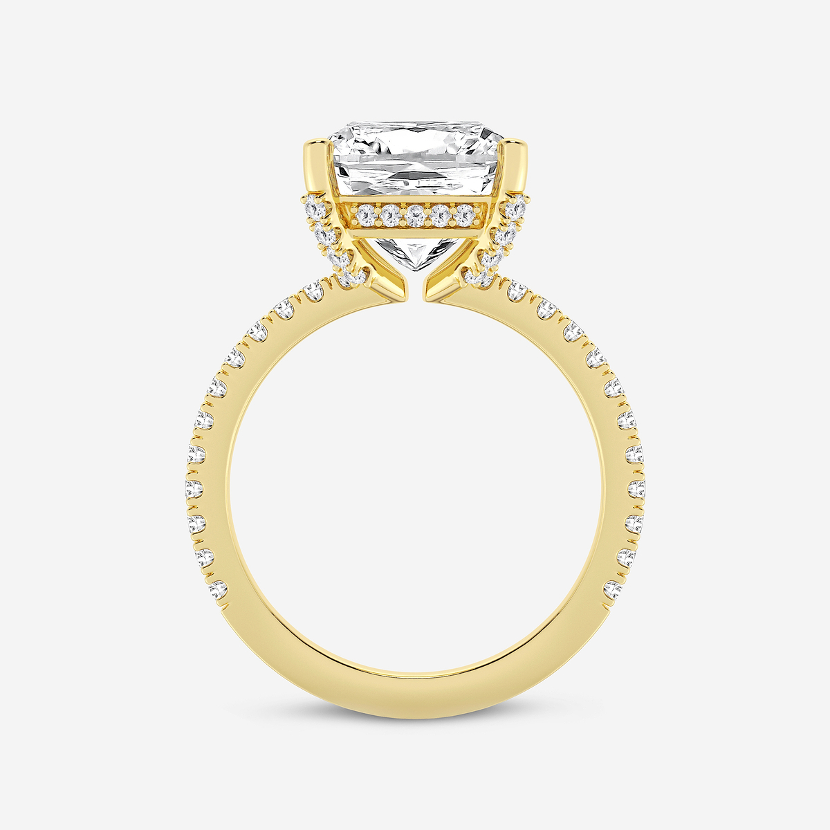 Additional Image 1 for  5 2/5 ctw Cushion Lab Grown Diamond Hidden Halo Engagement Ring