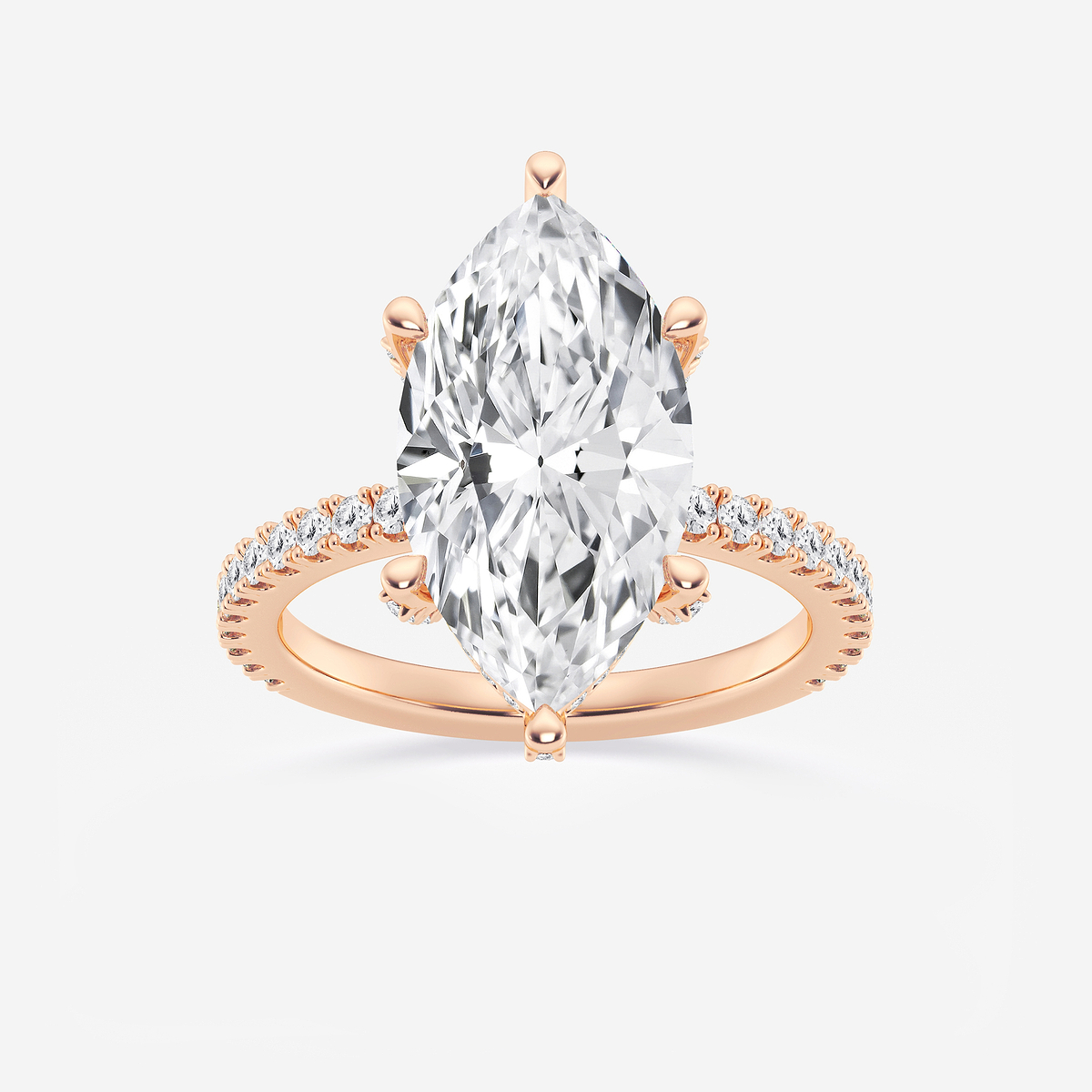 5 2/5 ctw Marquise Lab Grown Diamond Hidden Halo Engagement Ring