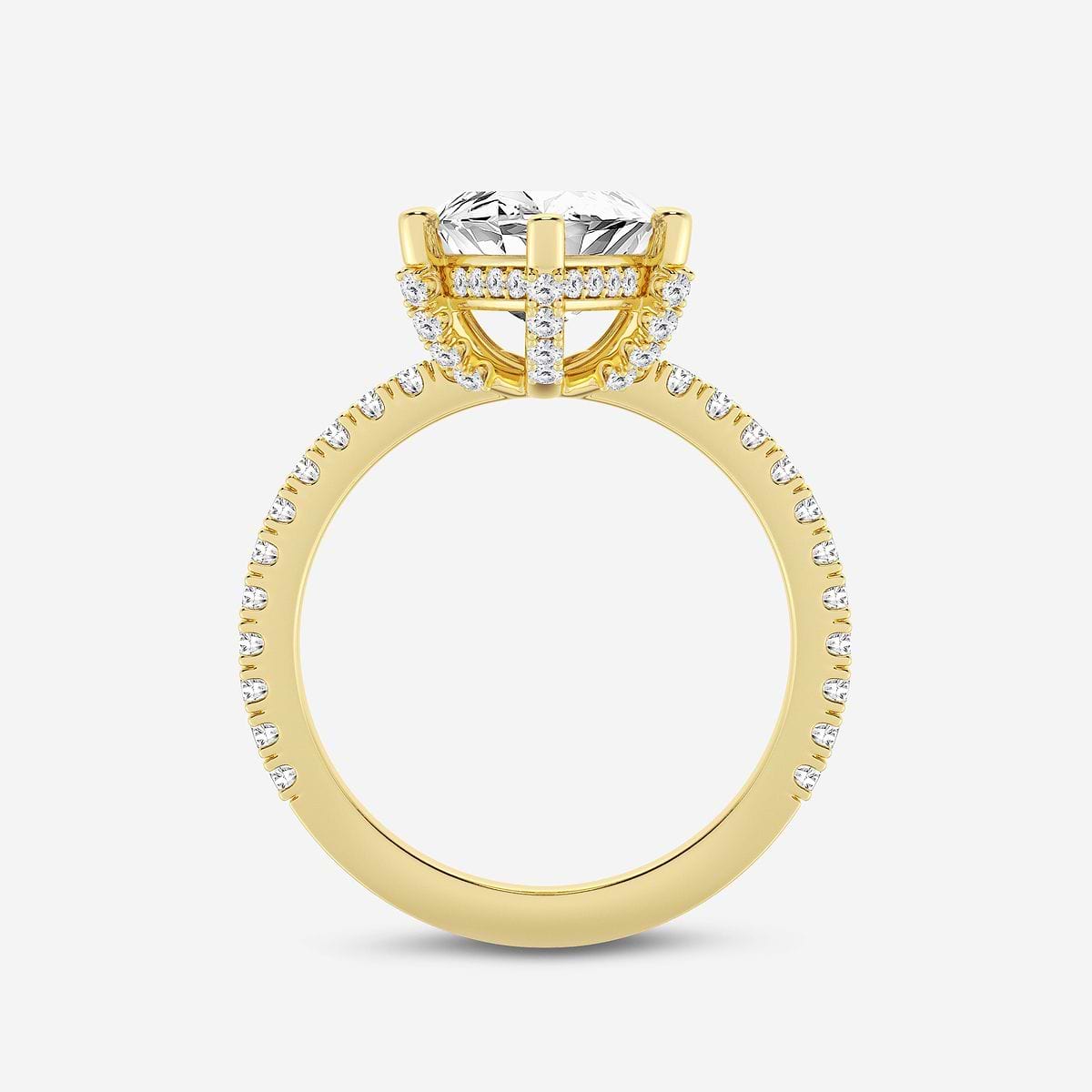 5 2/5 ctw Marquise Lab Grown Diamond Hidden Halo Engagement Ring 18K Yellow Gold, E, VS1