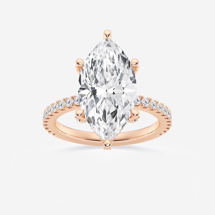 Myra - 5 2/5 ctw Marquise Lab Grown Diamond Hidden Halo Engagement Ring