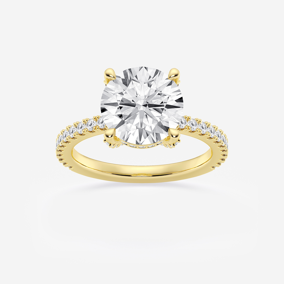 3 2/5 ctw Round Lab Grown Diamond Hidden Halo Engagement Ring