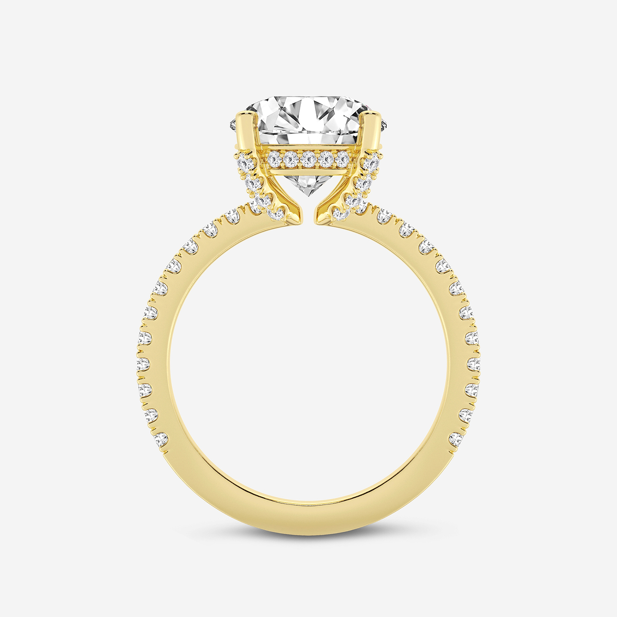 Additional Image 1 for  3 2/5 ctw Round Lab Grown Diamond Hidden Halo Engagement Ring