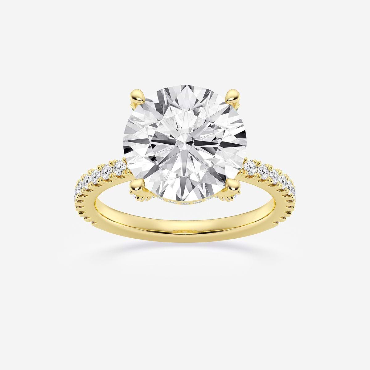 Badgley Mischka Colorless 5 2/5 ctw Round Lab Grown Diamond Hidden Halo Engagement Ring 18K Yellow Gold, EF, VS2+