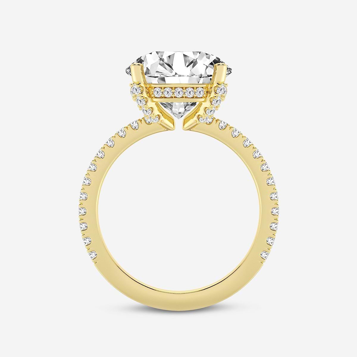 Badgley Mischka Colorless 5 2/5 ctw Round Lab Grown Diamond Hidden Halo Engagement Ring 18K Yellow Gold, EF, VS2+
