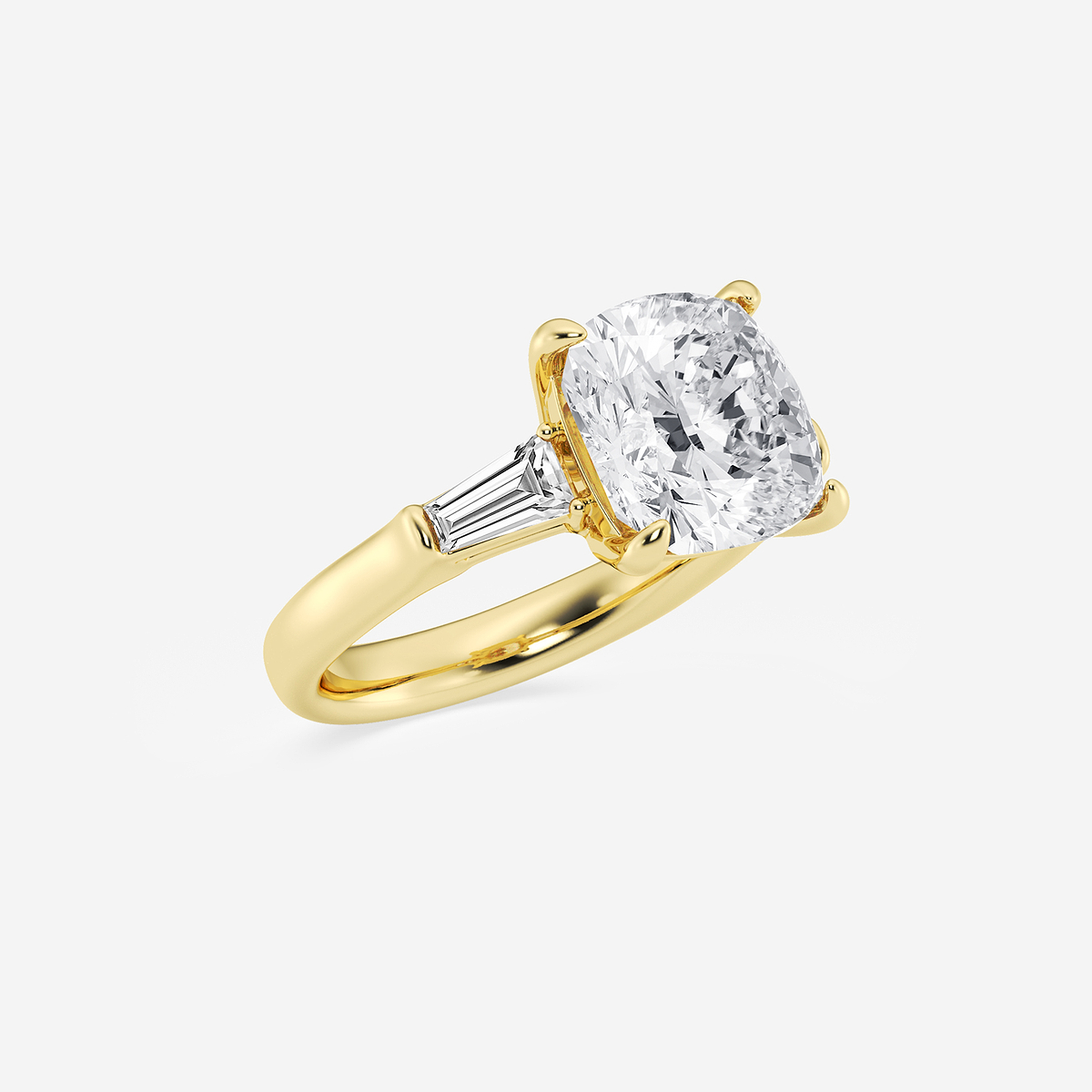 Additional Image 1 for  5 ctw Old Mine Cut Lab Grown Diamond Solitaire Engagement Ring with Side Accents