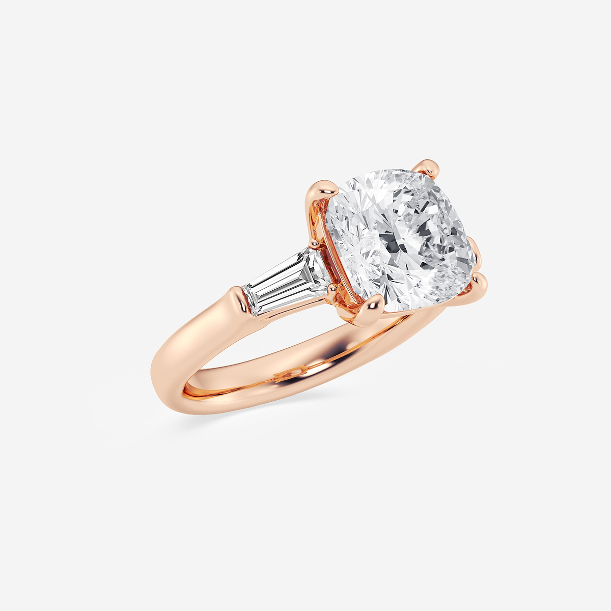 Additional Image 1 for  4 2/3 ctw Old Mine Cut Lab Grown Diamond Solitaire Engagement Ring with Side Accents