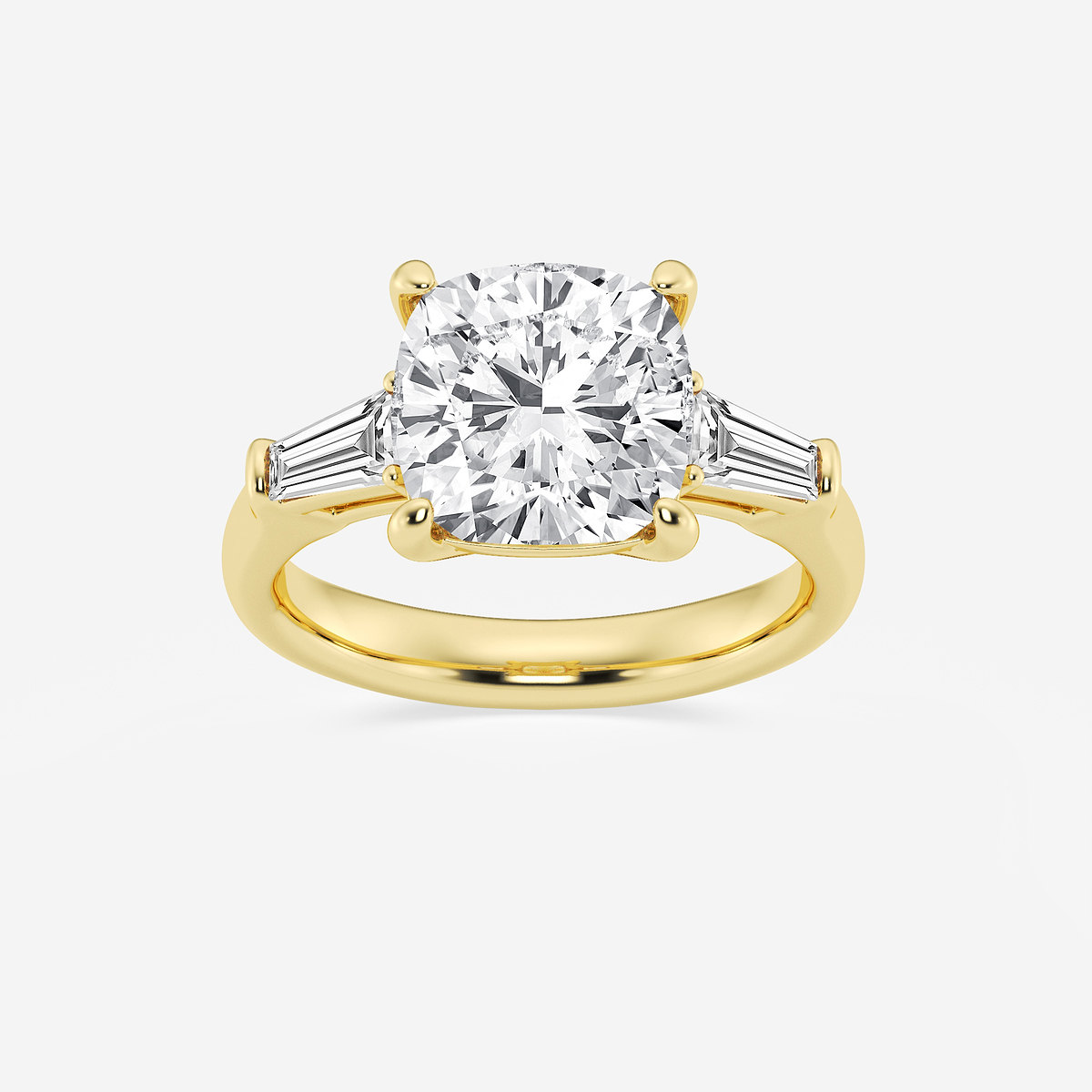 4 2/3 ctw Old Mine Cut Lab Grown Diamond Solitaire Engagement Ring with Side Accents