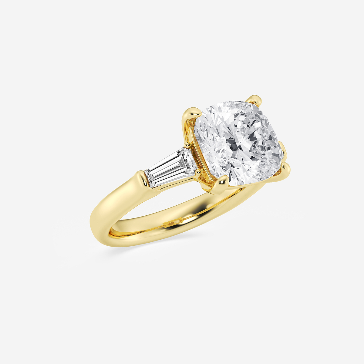 Additional Image 1 for  4 2/3 ctw Old Mine Cut Lab Grown Diamond Solitaire Engagement Ring with Side Accents